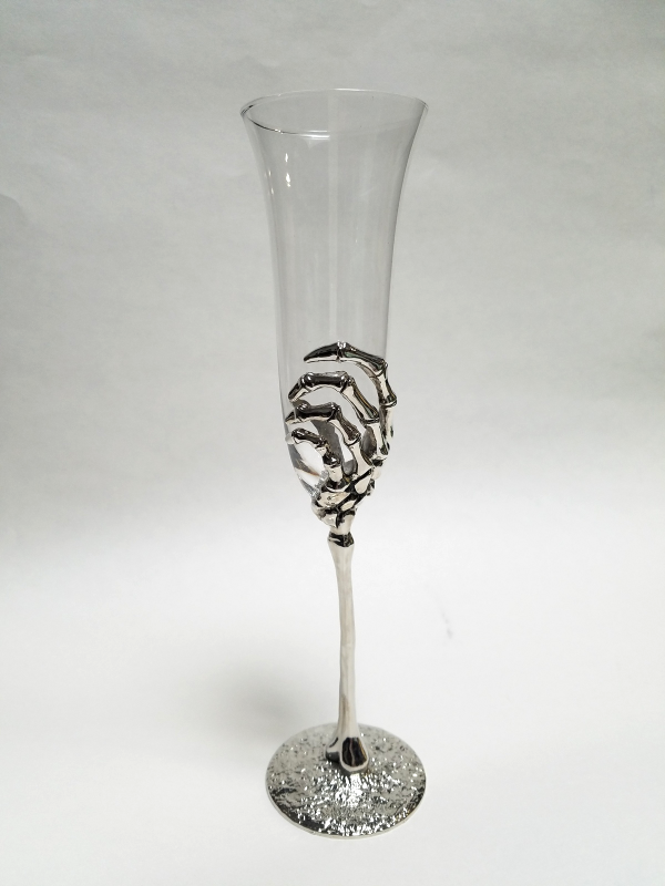 skeleton hand champagne flutes