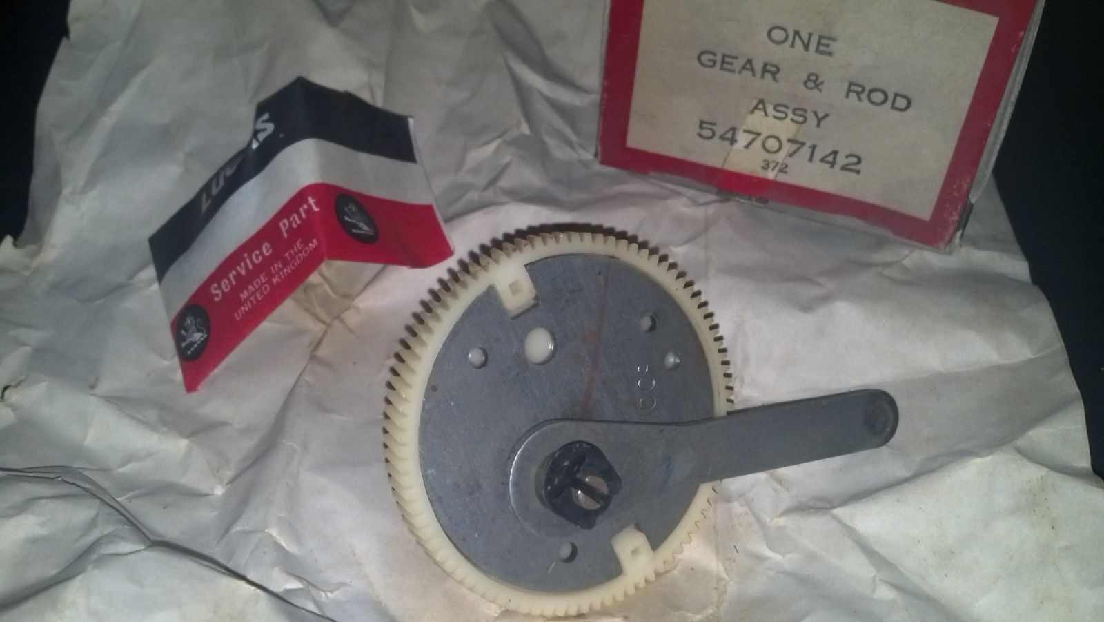 NOS Genuine Lucas Wiper Motor Gear and Rod 54707142 - Windshield Wiper ...