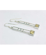 CITRINE Drop EARRINGS in STERLING Silver - 1 1/2 inches long - FREE SHIP... - $54.00