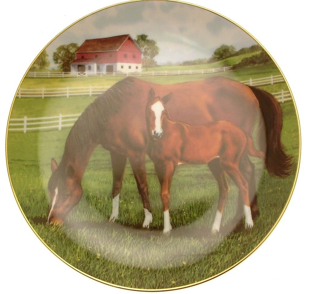 Danbury Mint Morning on the Farm horse plate by Donald W Patterson HJ212 Collector Plates