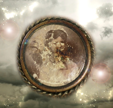 HAUNTED CREEPY ANTIQUE PIN HALLOWEEN GEMMALINE THE RICH WITCH SAMHAIN MAGICK - $377.77