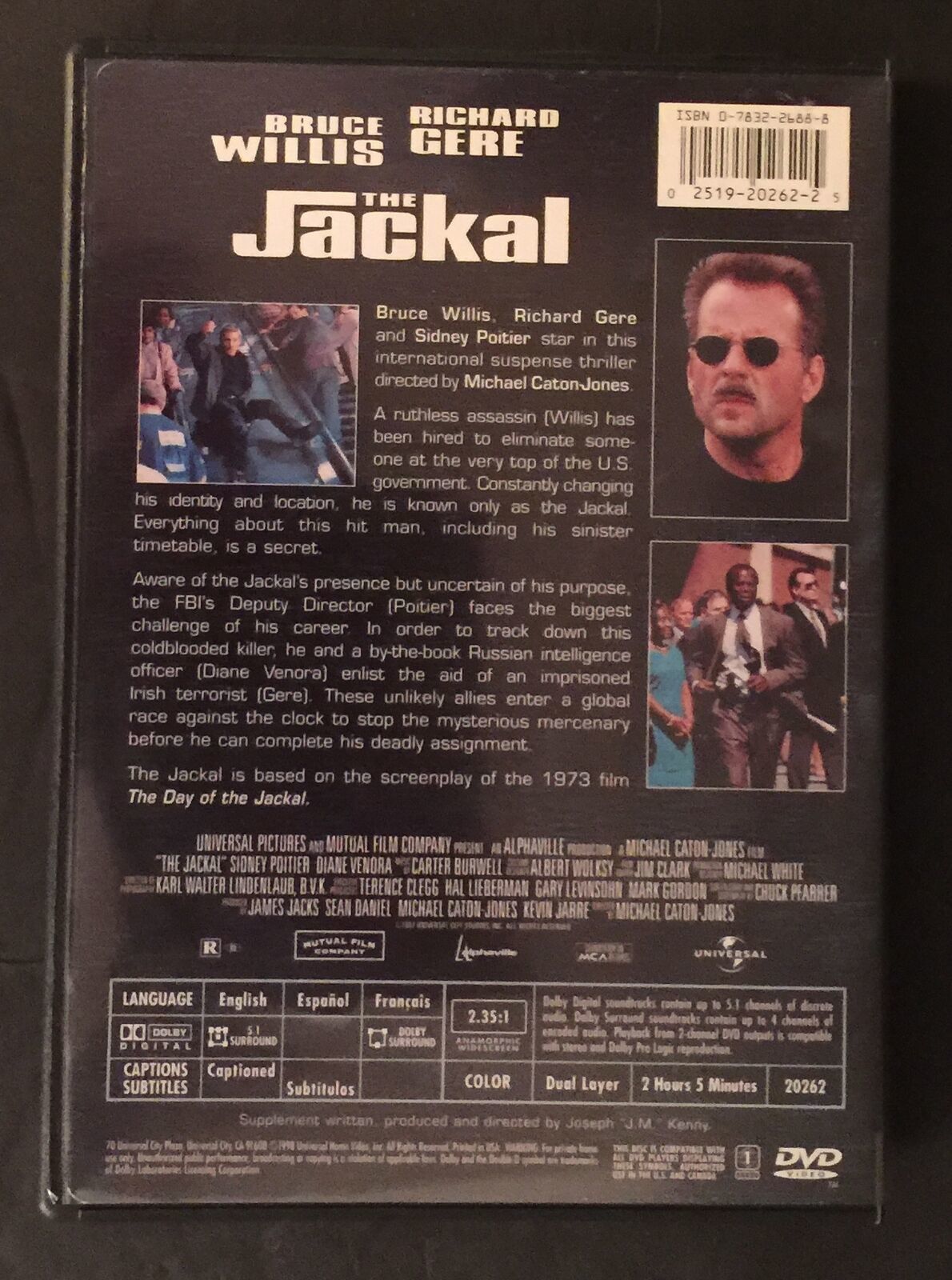 The Jackal (DVD, 1998, Collectors Edition) Bruce Willis, Richard Gere ...