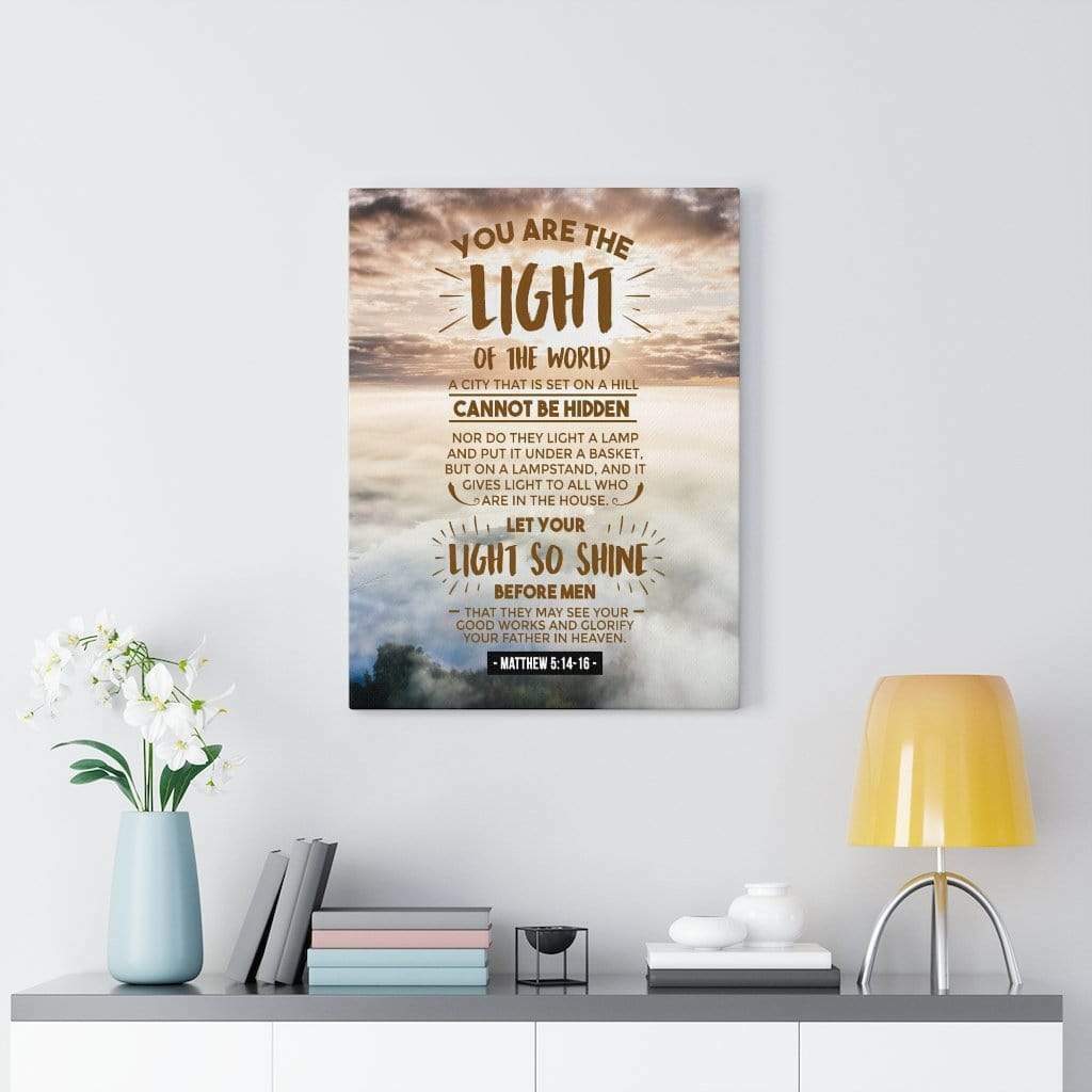 You Are The Light, Matthew 5:14-16 Bible Verse Printed On Ready To Hang ...