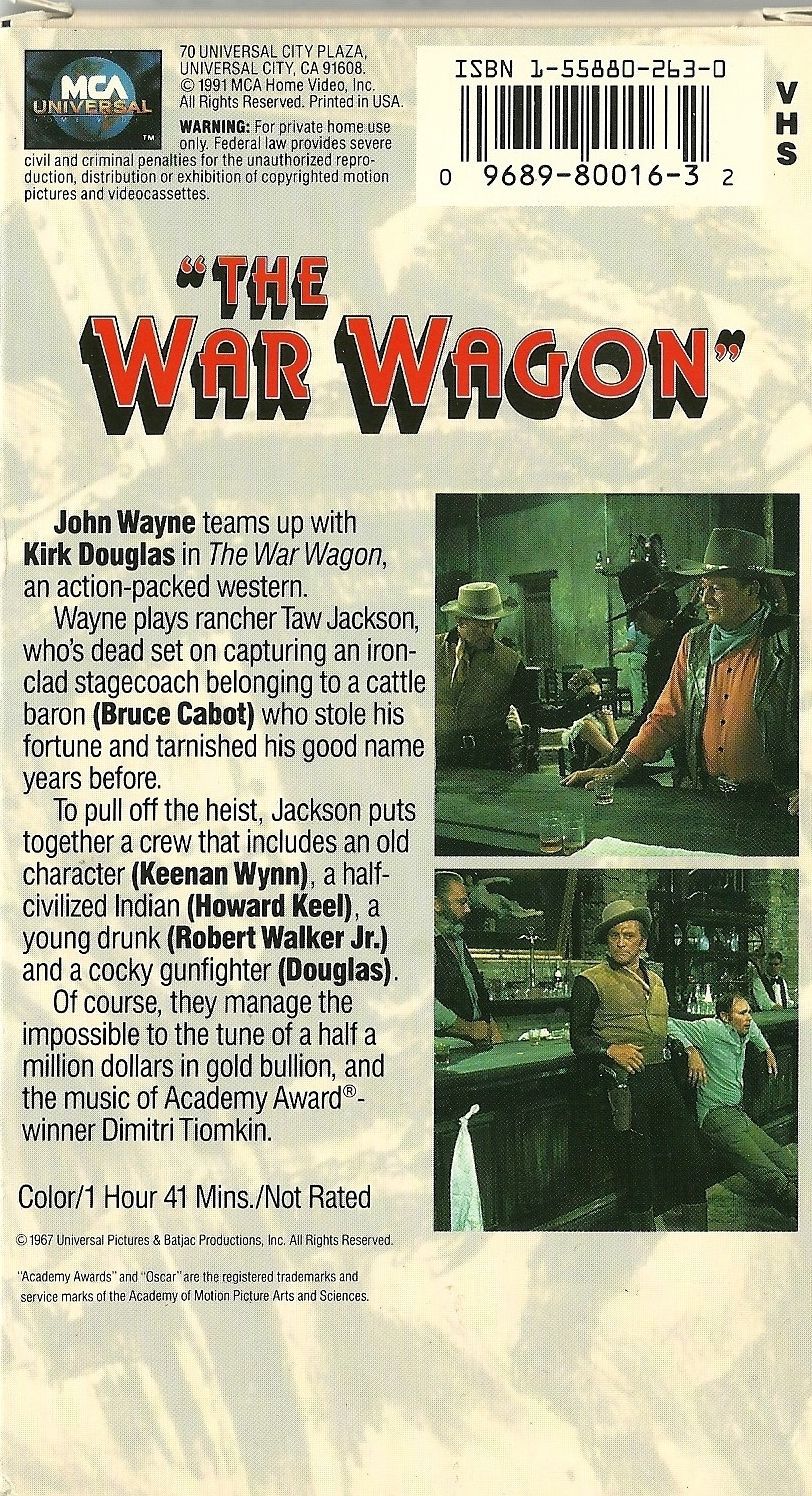 The War Wagon Vhs John Wayne Kirk Douglas - Vhs Tapes