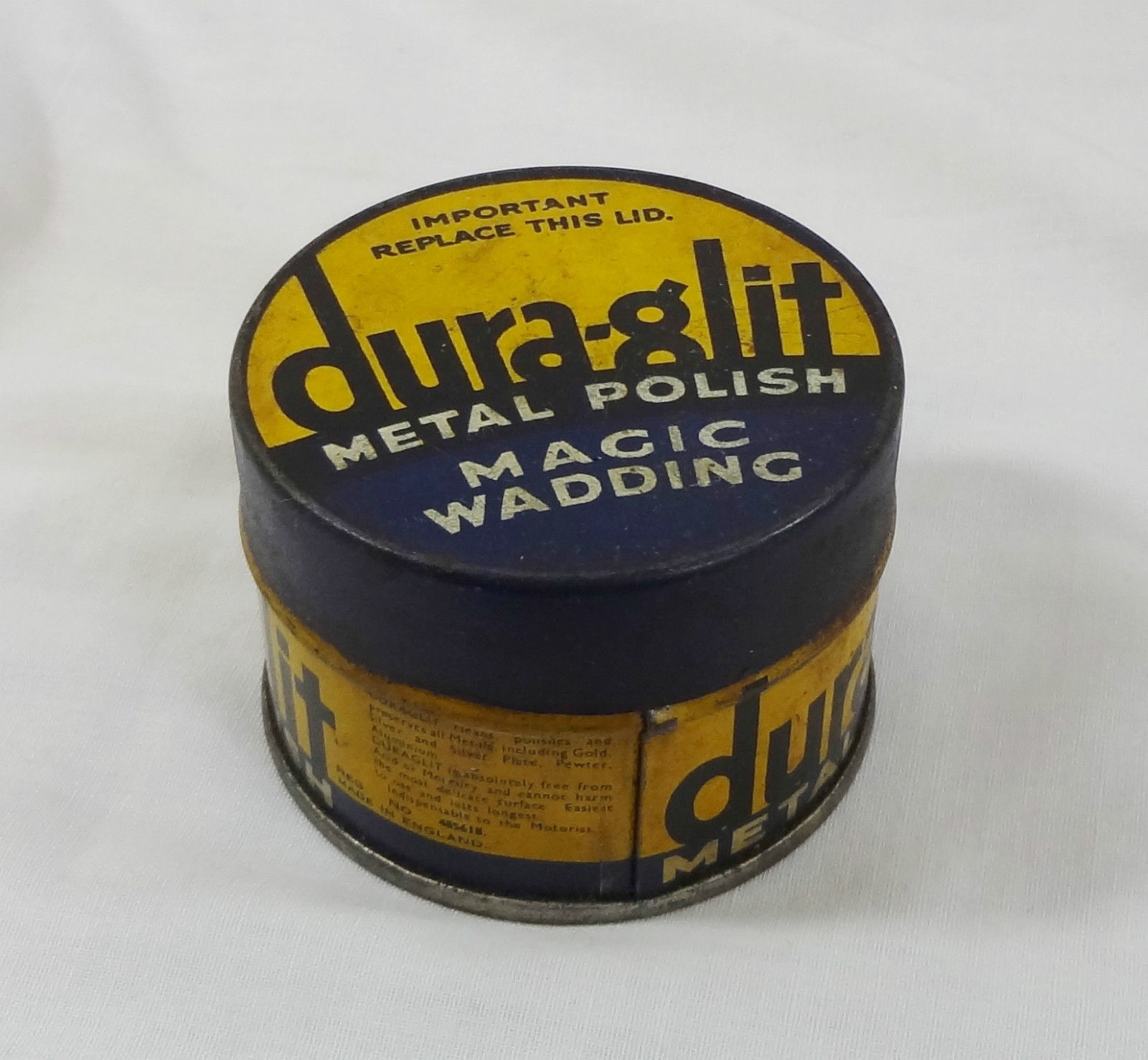 DuraGlit Metal Polish Magic Wadding Vintage Tin Empty Tins