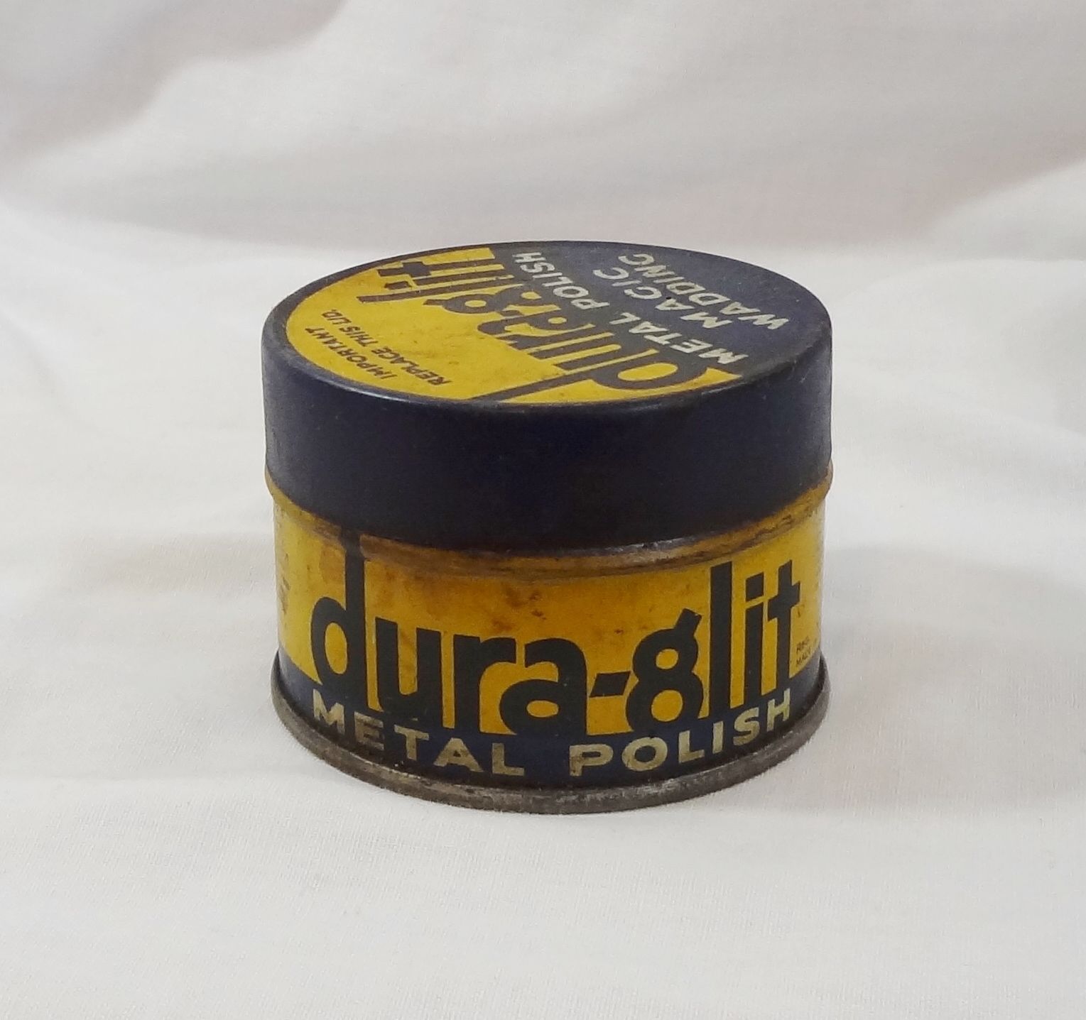 DuraGlit Metal Polish Magic Wadding Vintage Tin Empty Tins