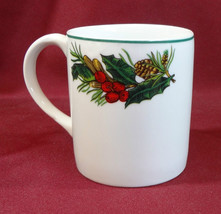Christmas Heritage Kopin Finest Porcelain Holly Pine Cone 10 oz Cup Mug ... - $1.99