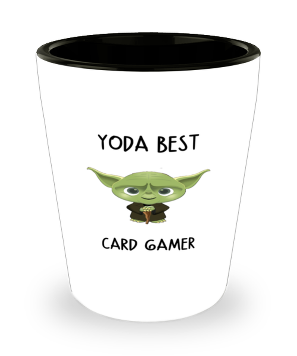 Card gaming Shot Glass Yoda Best Card gamer Gift for Men Women Shotglass
