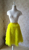 Yellow Tiered Tulle Skirt Outfit Womens Yellow Midi Tulle Skirt Ballerina Skirt