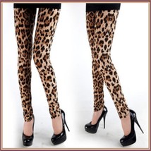 Brown Leopard Skin Tight Stretch Pants Leggings Many Sizes image 1