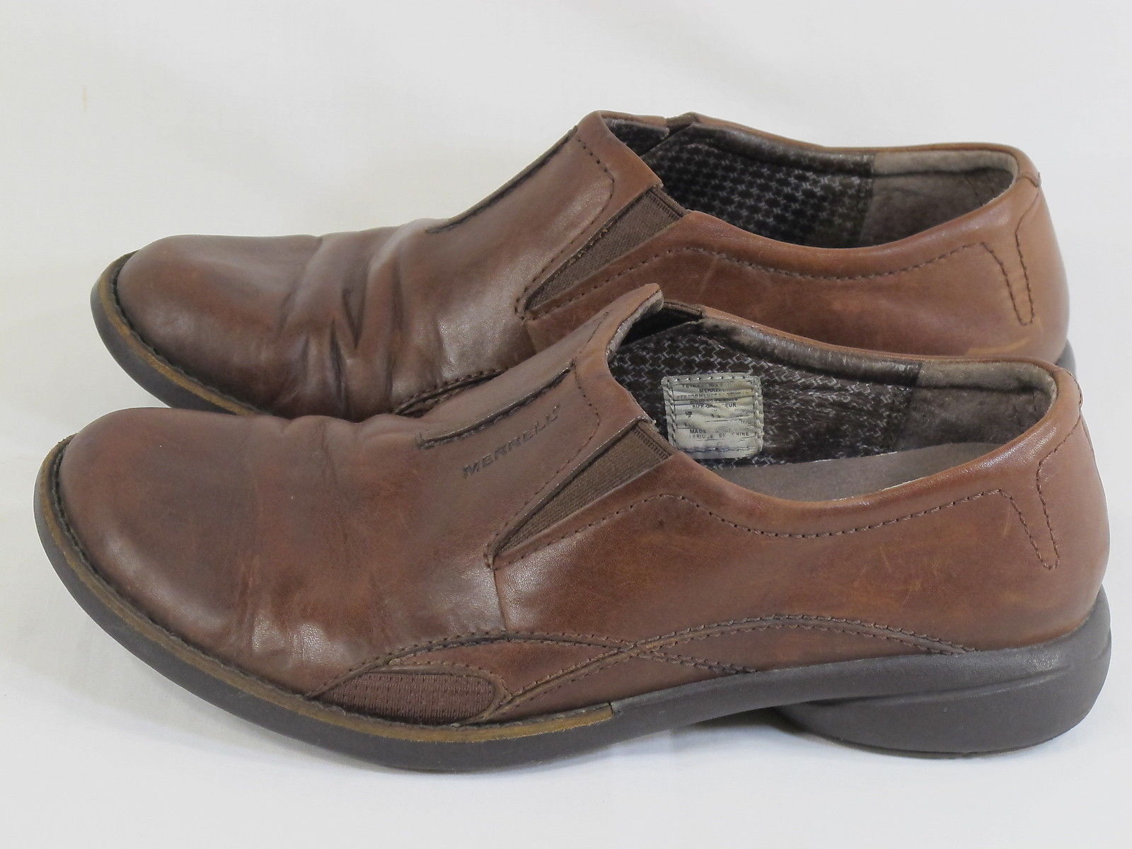 Merrell Tetra Brown Leather Loafer Shoes Womens Size 8 M US Excellent ...