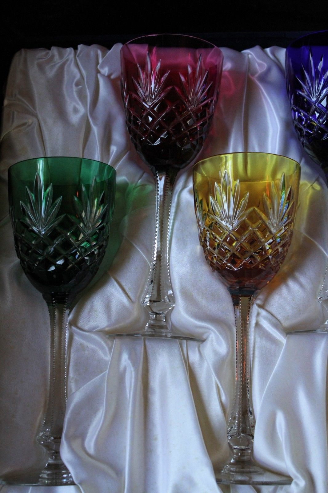 Faberge Odessa Hock Crystal Wine Glass set of 6 Faberge