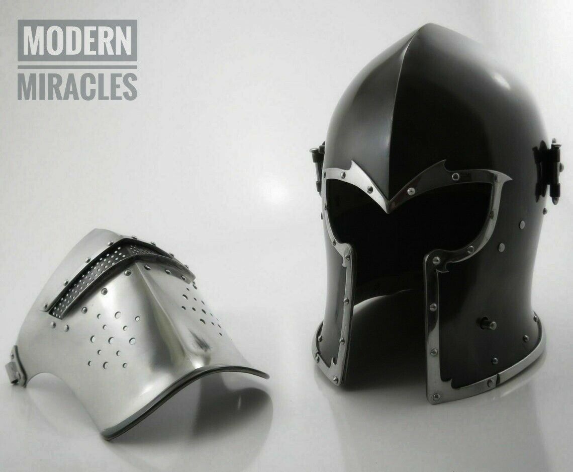 Medieval Sugarloaf Barbute Armour Helmet Roman Knight Magneto Halloween ...