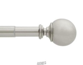 36 in. - 72 in. Single Curtain Rod in Brushed Nickel with Ball Finial - $23.74