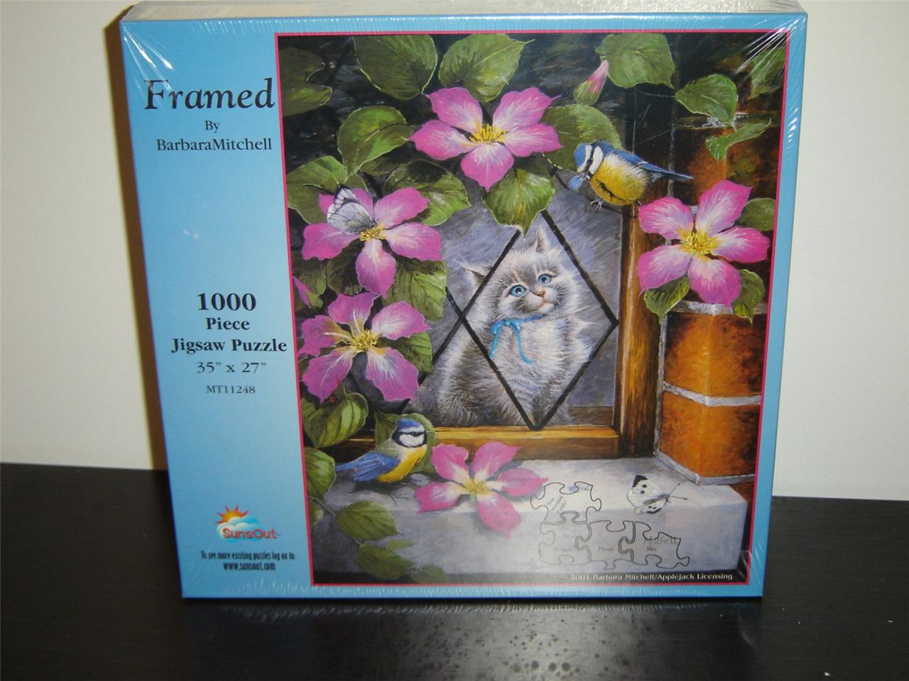 1000 piece 35 x 27 Jigsaw puzzle Framed by Barbara Mitchell NIP Jigsaw