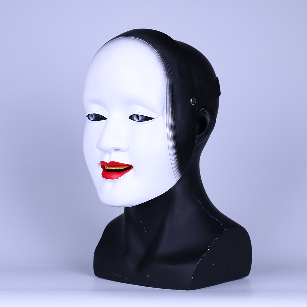 Japanese Noh Resin Mask Prajna Ghost Manbi Kabuki Scary Mask Halloween Props Masks 2080