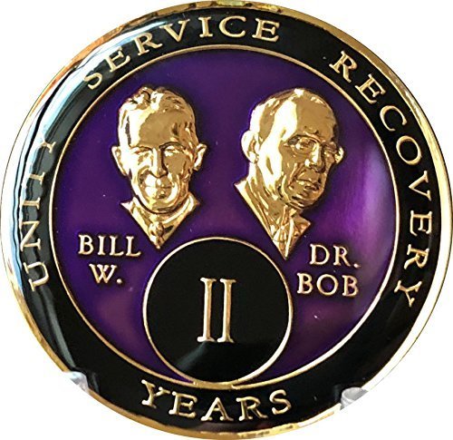 2 year AA Medallion Purple Tri-Plate Founders Bill & Bob Chip II