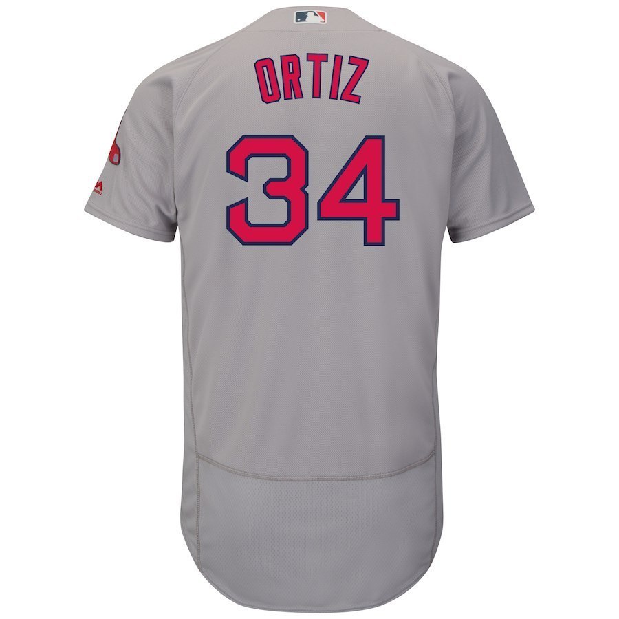 Men's Boston Red Sox David Ortiz #34 Gray Flex Base Collection Player ...