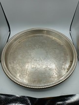 Vintage 1970s Wm Rogers 672 Round 15 Inch Silver Plated Serving Tray Hvy Wt - $48.00