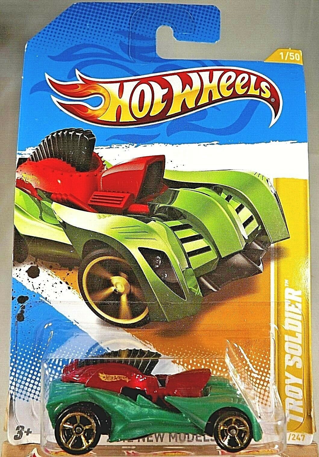 2012 Hot Wheels #1 New Models 1/50 TROY SOLDIER Green Variation w/Gold ...