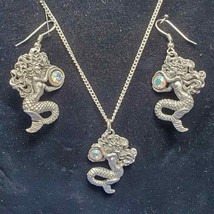 Mermaid Necklace and Earrings US Made - $46.74