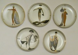 House Of Erte Porcelain Decorative Plates Art Deco Women Lot Of 5 Sevenarts Ltd - $149.95