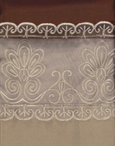Beautiful Elegant EMBROIDERY 2 Faces Curtain Set &quot;SHERRY&quot; - Chocolate Brown - $59.85