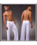 Men&#39;s Luxury Ice Silk Lounger Trousers Pajama Bottom Pants - $42.95