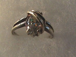 Vintage Sterling Silver 2.0 carats White CZ Ring 2.8 grams - $20.00