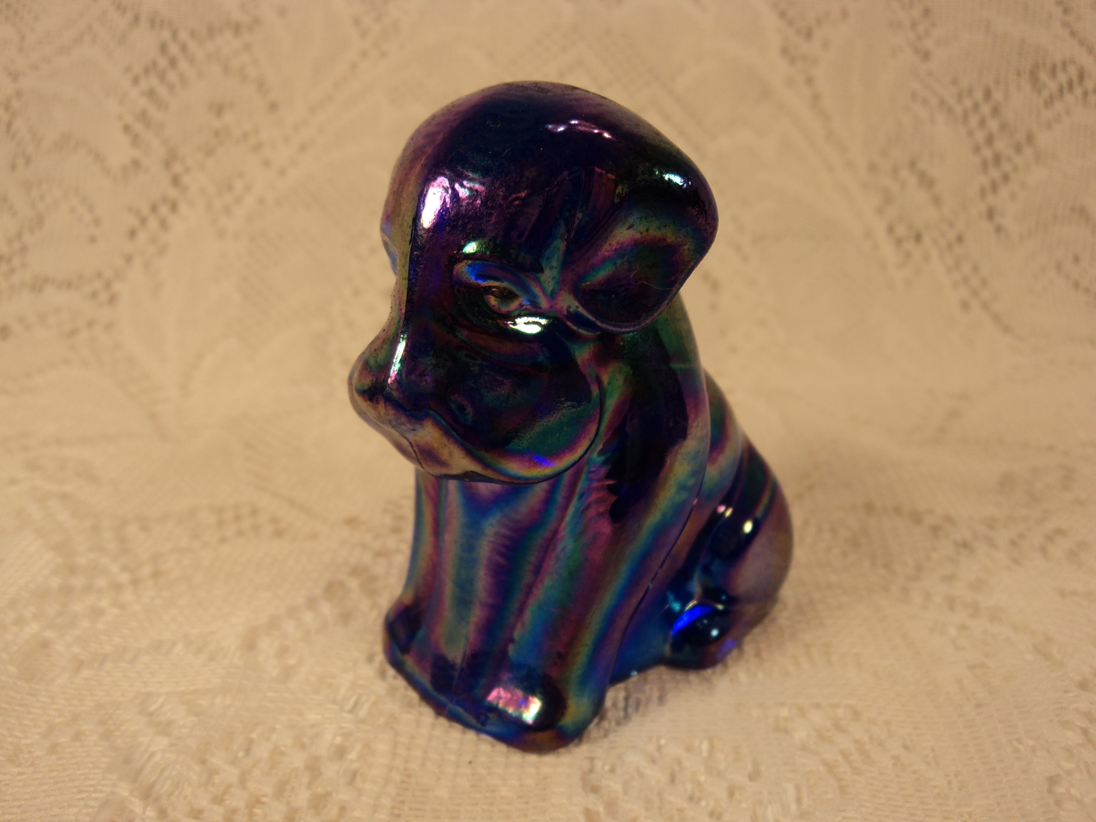 Degenhart Blue Carnival Glass Dog Vintage - Other