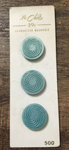 Le Chic Swirl Aqua Blue Buttons Vintage unused on Card #500 Washable  - $17.24