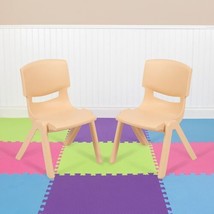 Sturdy 2 Pack Natural Plastic Stackable School Chair w/10.5&quot; Seat Height - $70.02