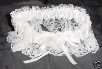 White Satin And Lace Garter -  New
