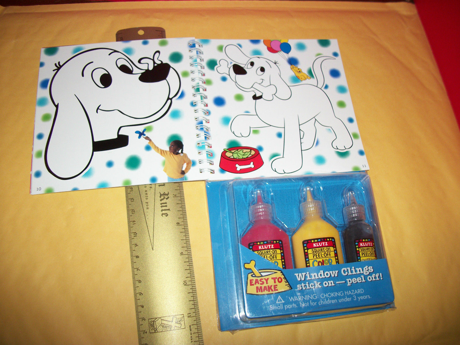 Clifford Craft Kit Paint Klutz Window Art Big Red Dog Activity Book Toy