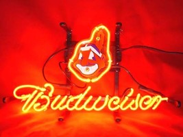 MLB Red Cleveland Indians Budweiser Neon Light Sign 13" x 8" - $199.00