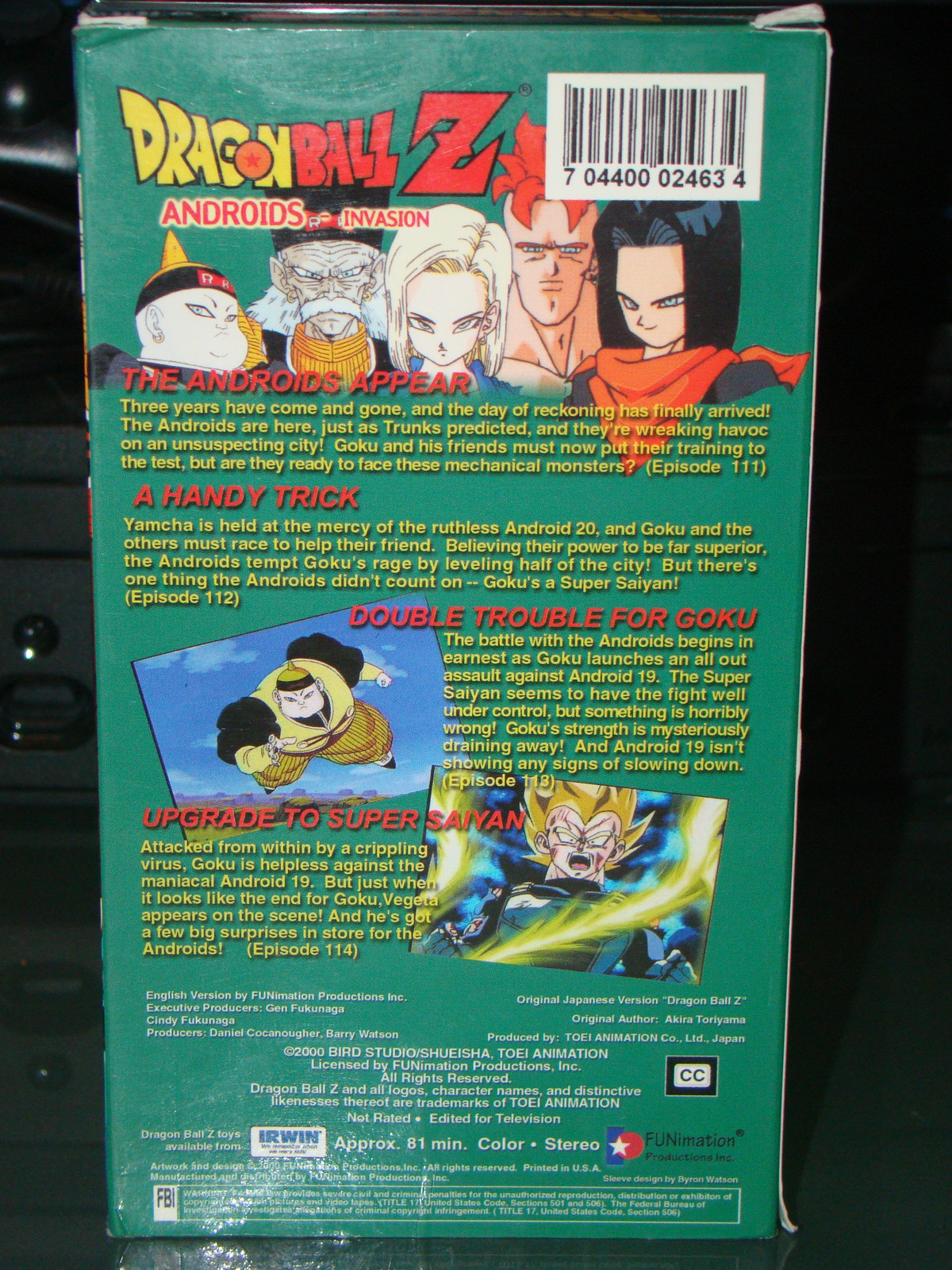 DRAGON BALL Z - ANDROIDS INVASION (VHS) - VHS Tapes