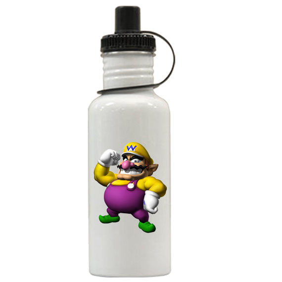 Super Mario Wario Personalized Custom Water Bottle,  Add Childs Name