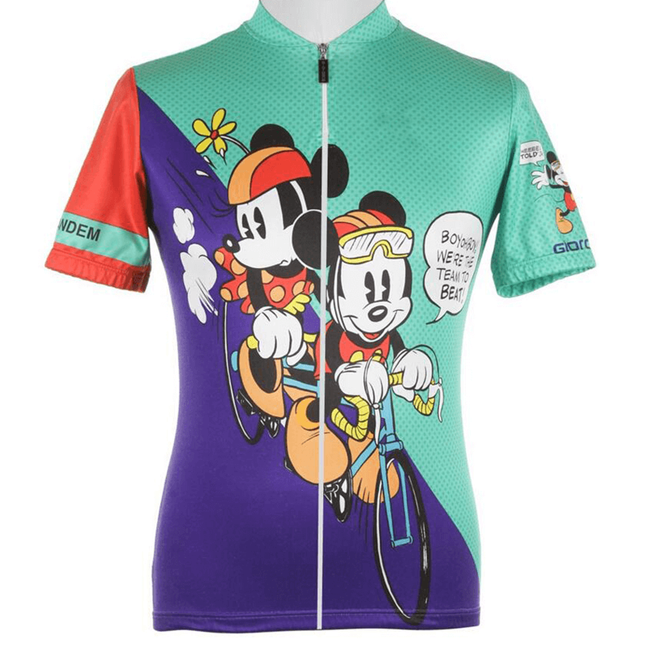 Team Tandem Mickey Minnie Mouse Cycling Shirt Jersey