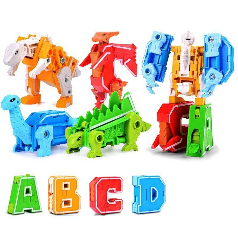 A-Z Transformation Alphabet Robot Building Blocks Dinosaur Toys kids ...