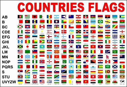 ORGANIZED COUNTRY FLAGS, International Flags of the World with Multiple ...