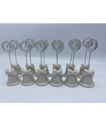 Lot of 11  White Place Setting Card Holders Bell Shaped Resin 1&quot; X 4.25&quot;... - $22.76
