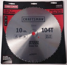 Craftsman 26813 10" x 104 Tooth Saw Blade Heat-Treated Steel - $4.46