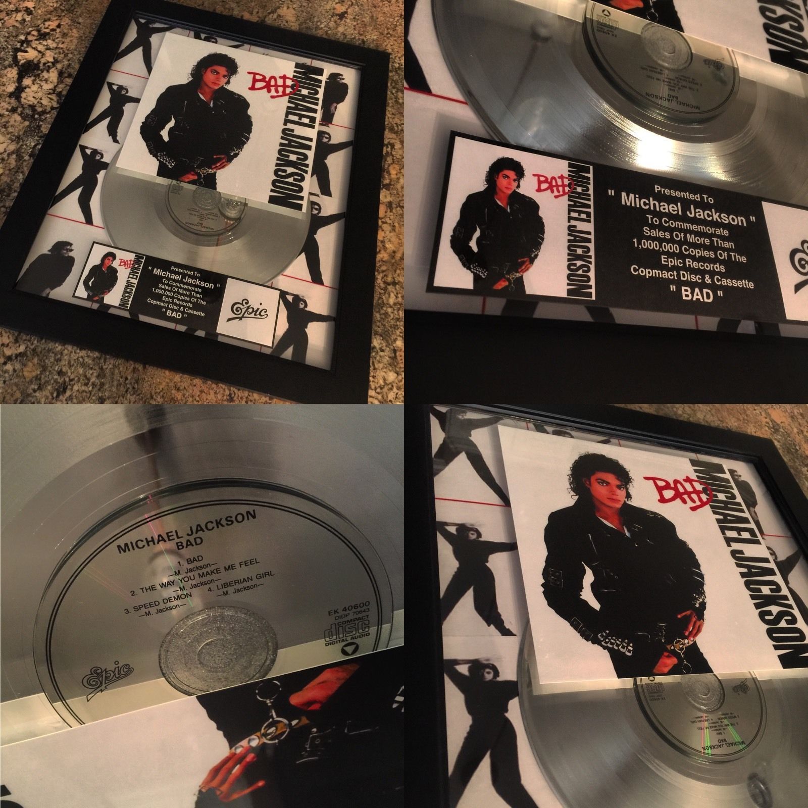 6 RARE Michael Jackson Platinum Record Album Disc Music Award Grammy