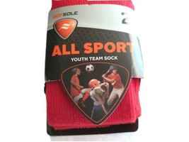 NEW Sof Sole Unisex Youth All Sport Team Performance Socks, 2-Pack, Red - $5.22