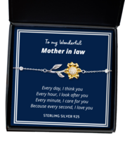 To my Mother in Law, every day I think you - Sunflower Bracelet. Model 64038  - $39.95