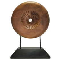 Palecek Wooden Sculpture Wheel Circle Standing Fine Art Home Décor - $34.64
