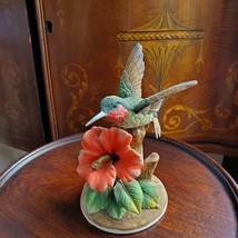 Bird Figurine, Ruby-Throated Hummingbird, Porcelain Vintage, Angeline Original image 1