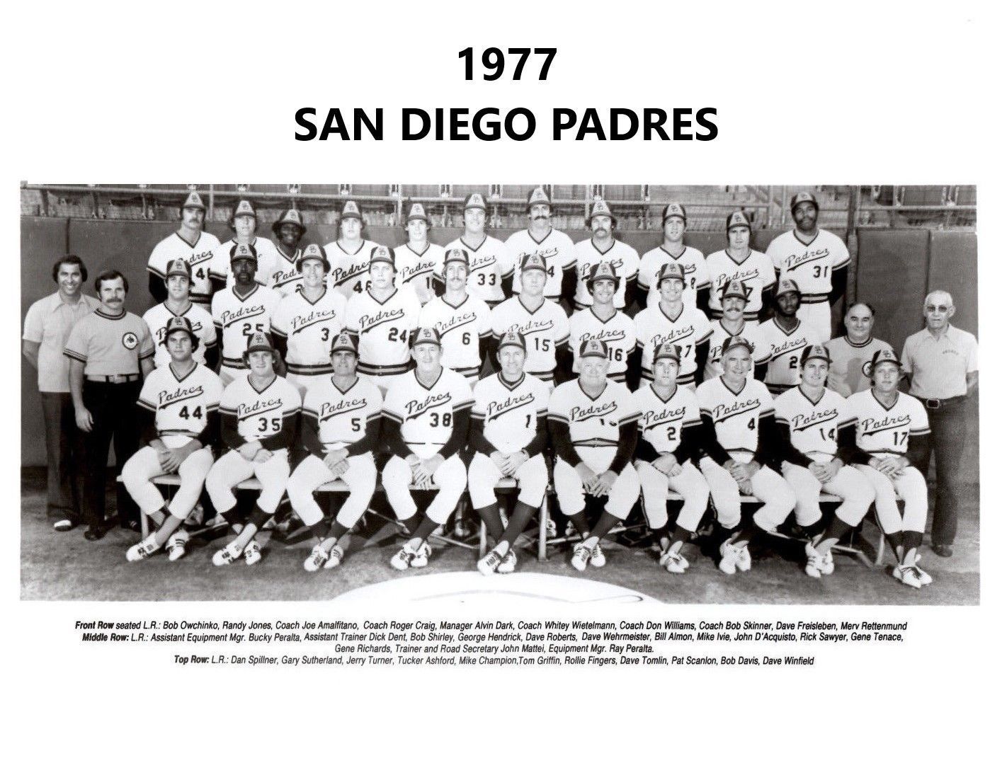 1977 SAN DIEGO PADRES 8X10 TEAM PHOTO BASEBALL PICTURE MLB - Baseball-MLB