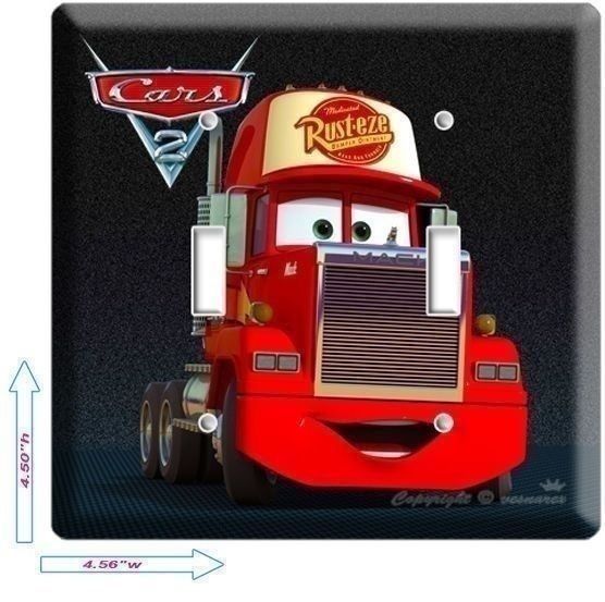 DISNEY'S CARS 3 MACK THE TRUCK DOUBLE LIGHT SWITCH WALL PLATE COVER BOYS BEDROOM