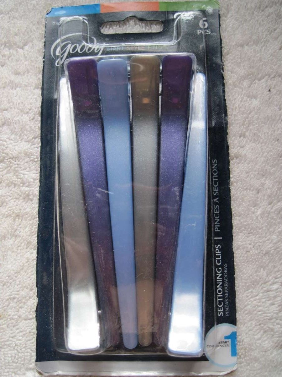 6 Goody Plastic Purple 4 1/2" Sectioning Hair Clips Allergy Fasten Secure 2012 - $12.00